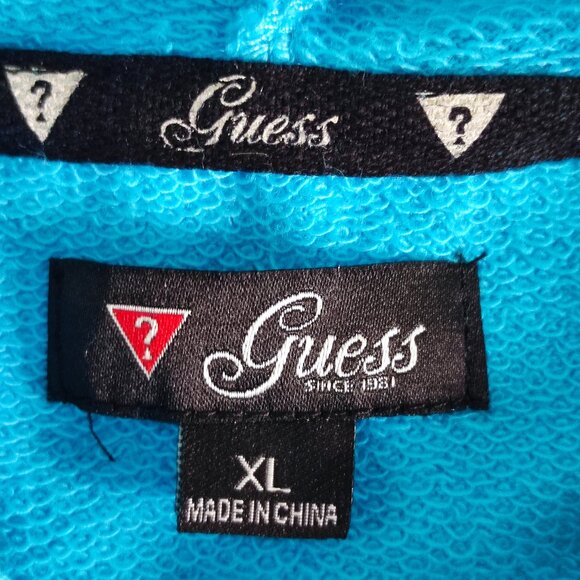 Guess full zip hoodie kangaroo pockets light blue women's youth size XL - Picture 5 of 11